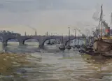 A group of three Thames scene watercolours by G.B Dale, watercolor, offered Mar 2023