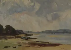 Arnside coastal scene by William Dodd, watercolour, sold Mar 2023