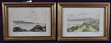 Entitled Heysham Rocks and Cross Cop by Elsie Pimlott, watercolour, offered Mar 2023