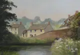 Rural buildings by E J Wilson, watercolor, offered Mar 2023
