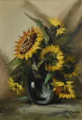 Impasto by E Rocca, oil on canvas, sold Mar 2023