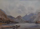 Depicting Crummock Water by Richard Aldworth Oliver, watercolour, offered Mar 2023