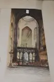 (2oth century), an etching, Ely cathedral, indistinctly signed, 43 x 23cm, mounted framed by E S, etching, offered Feb 2023