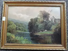(19th/20th century), an oil painting, river landscape, indistinctly signed bottom right, 24 x by William Momberger, oil, offered Jul 2022