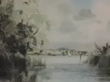Rockland Broad Norfolk by Leslie L Hardy Moore, 1975, watercolour, offered Jul 2022