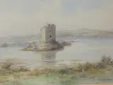Castle Stalker by Watson Ward, watercolour, offered Jul 2022