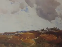 Moorland cottage by Arthur Tucker, watercolour, offered Jun 2022