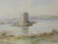 Castle Stalker by Watson Ward, watercolour, offered Jun 2022