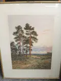 Frost and Reed, landscape, dated 1915, 25 x 43cm, mounted, framed and glazed, 87 x 67cm by Benjamin Williams Leader, 1915, print (other), offered May 2022