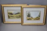 Rural landscapes by Jeanne Hartshorne, watercolor, sold May 2022