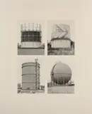 & Hilla Becher (1934-2015)VIER GASOMETER [ANONYME SKULPTUREN], 1973 by Bernd Becher, Offset lithograph on glossy wove, sheet size, offered May 2025