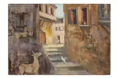 Untitled by Fouad Tag, Oil on board, offered Apr 2025