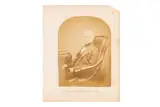 c.1860 Albumen print by an unknown photographer, pasted onto period card, image size 207x155mm, overall measuring 287 x225mm, iscribed in the lower margin 'P by Portrait Of Peter Mark Roget, print, offered Mar 2025