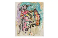 C.b.e., h.r.s.w., r.a. (british, 1920-2014) by Alan Davie, oil on board, offered Mar 2025