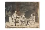 Works from the family of Christopher Fry by Feliks Topolski, ink, offered Mar 2025