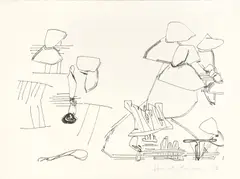 Untitled by Harold Cohen, pencil, offered Feb 2025