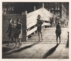 Untitled by Martin Lewis, pencil, offered Feb 2025