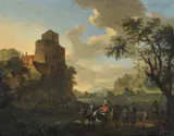 Travellers on a country path by Franz de Paula Ferg, Oil on copper, sold Oct 2024