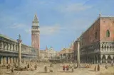 St. mark's square with the doge's palace and the campanile by William Henry Haines, Oil on canvas, sold Oct 2024