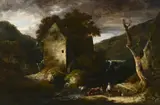 A wooded river landscape with drovers by Benjamin Barker, Oil on canvas, offered Oct 2024