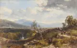 Vale of the conway at trefew by James Duffield Harding, Oil on panel, offered Oct 2024