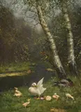 By the river by David Adolph Constanz Artz, Oil on canvas, sold Oct 2024
