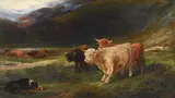 Highland cattle by Henry Garland, oil, sold Oct 2024