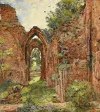 The ruins of st john's chester by William Huggins, Oil on canvas, sold Oct 2024