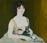 Sola en el palco by Hermenegildo Anglada Camarasa, 1911, Oil on panel, sold Oct 2024
