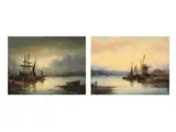 Untitled by Willam Anslow Thornley, Oil on panel, a pair Both signed, sold Oct 2024
