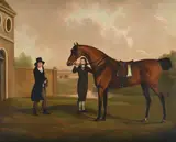 Thomas worthington with his saddled hunter and a groom by Charles Towne, Oil on canvas, sold Oct 2024