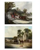 The newcastle to york coach; and changing horses by John Frederick Herring Senior, Oil on canvas, a pair Both signed and dated '1835' and '1841' [?], sold Oct 2024