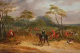 The hunt - breaking cover by Samuel Alken Junior, Oil on canvas, sold Oct 2024