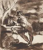Preparitory sketch for a portrait of charles william henry by Joshua Reynolds, 1776, Pencil, pen, ink and wash, sold Oct 2024