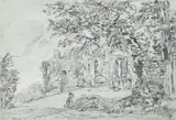 Remains of kenilworth castle by John Burgess Junior, Pencil and gouache, sold Oct 2024