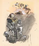 Sketch for a play by Christian Bérard, Gouache and watercolour, sold Oct 2024