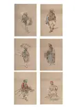 A set of six studies of turks by Amedeo Preziosi, Pencil, watercolour, and bodycolour Each, sold Oct 2024