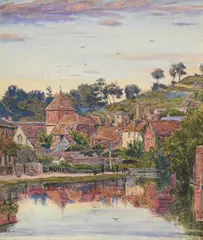 Near winchester by Albert Goodwin, Watercolour heightened with bodycolour, sold Oct 2024