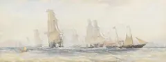 The queen returning from cherbourg by Oswald Walters Brierly, 1858, Watercolour and pencil, with white heightening, sold Oct 2024