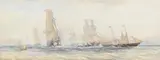 The queen returning from cherbourg by Oswald Walters Brierly, 1858, Watercolour and pencil, with white heightening, sold Oct 2024