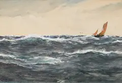 An easterly wind by Charles Napier Hemy, Watercolour and bodycolour, offered Oct 2024
