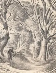 Figure in a wooded landscape by Ethelbert White, Pencil, sold Oct 2024