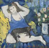 Siesta by Marysia Donaldson, Oil on board, sold Aug 2024