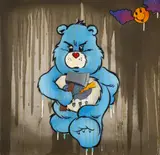 Care Bear With Axe by Ben Eine, Acrylic with spraypaint on canvas, offered Jul 2024