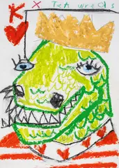T-Rex and Ninja by Nathan Paddison, mixed media, sold Jul 2024