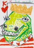 T-Rex and Ninja by Nathan Paddison, mixed media, sold Jul 2024