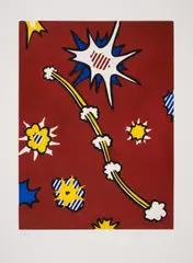 De Denver au Montana, Départ 27 Mai 1972 (II) by Roy Lichtenstein, Etching with aquatint printed in colours, sold Jul 2024