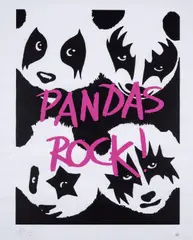 Pandas Rock! by Pure Evil, Screenprint in colours, sold Jul 2024