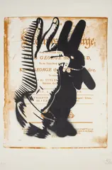 Bunny Fingers by Pure Evil, Screenprint in colours, sold Jul 2024
