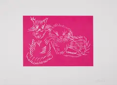 Cats (Pink)Screenprint in colours, 2022 by Ai Weiwei, Screenprint in colours, sold Jul 2024
